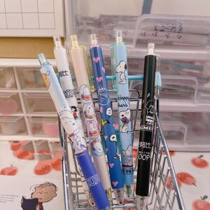 ボールペン 中性 可愛い文房具 0.5mm 黒インク 6本セット