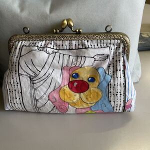 ロラライハリス ワンちゃん がま口ポーチ ハンドメイド