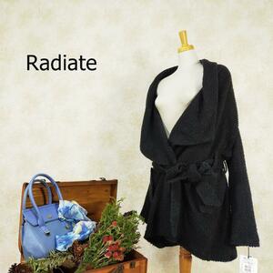 Radiate 定価38000円 黒 ひざ丈 ロング丈 かわいい 変形 新品タグ付き ラディエイト コート サイズ9 M ブラック 日本製 もこもこ 2062 