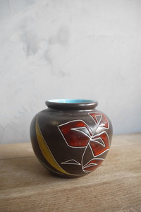 アンティーク　フランス　陶器　壺　ケース　店舗什器