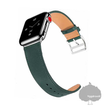 YGG★Apple Watch 専用 38mm/40mm シンプル 無地ベルト ダークグリーン 深緑 腕時計 アップルウォッチ 交換用 本革 レザー シリーズ3/4/5_画像1