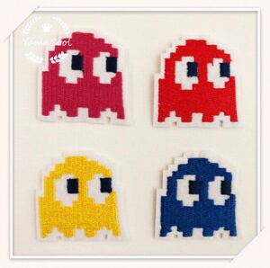 D22 刺繍アイロンワッペン ゲーム 4枚分 パックン