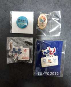 東京オリンピック ピンバッジ ピンバッチ 2020 ミライトワ トヨタ アース製薬 4個セット ピンズ 未使用