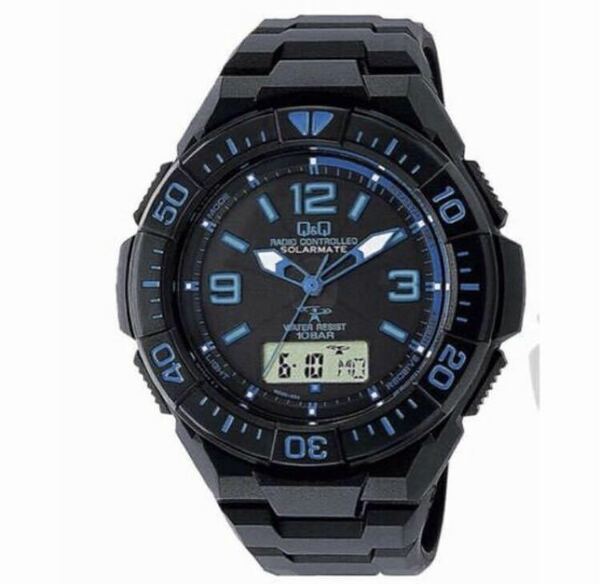 【CITIZEN】 シチズン Q&Q 電波ソーラー・メンズ＆レデース腕時計 MD06-315 SOLARMATE・電波ソーラー腕時計