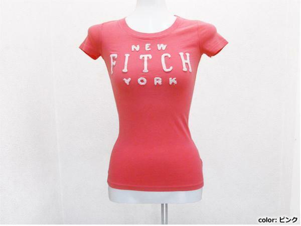 Abercrombie&Fitch ロゴ貼付け半袖Tシャツ 桃ピンク レディースXS / アバクロンビアンドフィッチTee女性