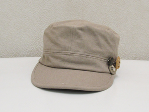 button attaching Work cap . beige / CAP hat woman lady's 