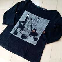 即決100円！★ＵＳＥＤ　マリークアントM　ロングTシャツ　デコルテラインが見えるきれいなデザイン　黒　サイズM　MARY QUANT★お譲り品★_画像1