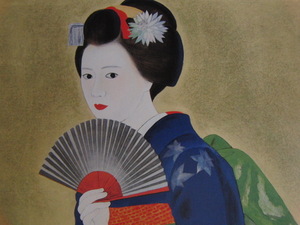 辰巳寛、【舞妓】、希少な額装用画集より、新品額装付、状態良好、送料込み、日本人画家