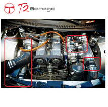 T2GARAGEブラック & パープル 2 51 mm 90 度エルボシリコンホースパイプターボインテーク VW ゴルフ 4 T2SS90RS51_画像5