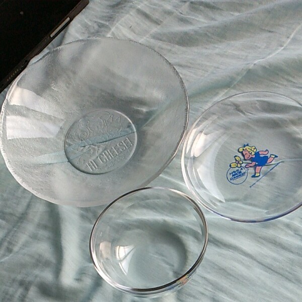 ミスドノベルティガラス 食器大皿　ボール&ソーサー３点セット