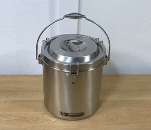 KUBOTA(クボタ) VSI 丸型二重クリップ付き食缶 18-8フードバケット 断熱バケツ 保温バケツ キャンプ アウトドア 厨房用品 給食 真空断熱