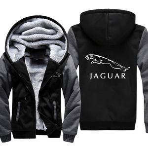 Unisex Sweatshirts Cotton Jacket New Fashion Brand Clothes JAGUAR Hoodie Men Zipper Hoodies Coat Winter Fleece Thicken Coat