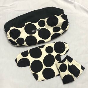 ドット柄エルゴカバー、よだれパッド、首回り3点