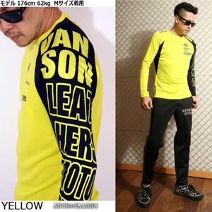 VANSON ドライメッシュ長袖Tシャツ ACVL-901 イエロー【Sサイズ】バンソン 当店別注 吸汗速乾 抗菌防臭 UVカット スポーツウェア