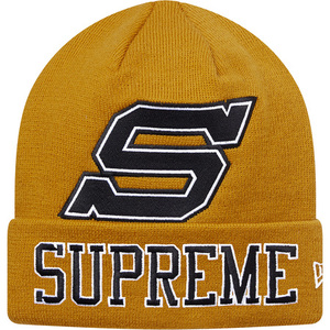 希少★新品本物【MUSTARD】★New Era Big S Beanie ニューエラ ビッグ Box Logo レアカラー シュプリーム 限定 入手困難 Supreme 2016A/W