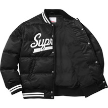 希少★新品本物【黒★Sサイズ】Script Varsity Puffy Jacket スクリプト バジティー パフィー ジャケット 正規店購入 シュプリーム Supreme_画像2