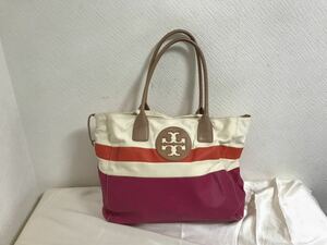  подлинный товар Tory Burch TORYBURCH натуральная кожа парусина teka Bick большая сумка бизнес Boston задний женский путешествие путешествие розовый рисунок 