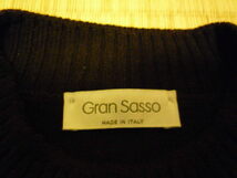 最終値下げ　即決　美品　GRAN SASSO　グランサッソ　ダークブラウン茶　８ゲージ　モックネック　セーター　46_画像3
