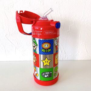 スーパーマリオ マリオ サーモス ストロー水筒 真空断熱 ストローマグ thermos 任天堂 ステンレス水筒