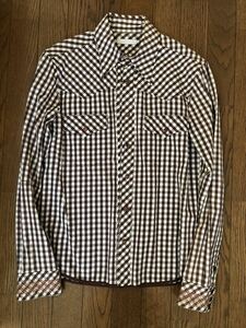  Number Nine George период блок фланель рубашка размер 3 рубашка с длинным рукавом рубашка в ковбойском стиле архив шедевр 