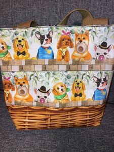 犬 いぬ イヌ 大集合 ミニトートバッグ お散歩 買い物 ハンドメイド