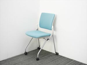 [ free shipping ][ used ][tere Work ][2017 year made ]ito-ki mono mi-ting chair turquoise blue 