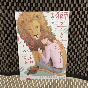 BL特典のみ　　獅子と落ちる恋の話／富塚ミヤコ 《アニメイト4pリーフレット 》（#bl特典のみ393）