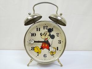 NC1901　　古い置時計　目覚まし時計　ディズニー ミッキーマウス　Disney Time　中古　稼働品　FE767G JAPAN