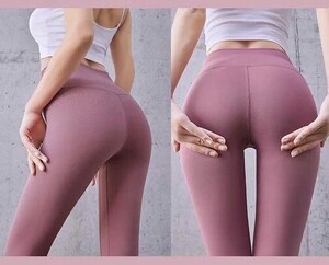 ヨガパンツ女修身弾力高腰ズボン提臀トレーニングパンツMサイズ ピック w11