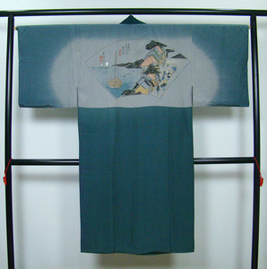  men's Tokai road . 10 three next . long kimono-like garment silk 7952
