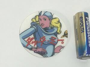 カシオ CASIO SF バッジ タッチ・ミー。 1980年代 当時物 販促品 プラ製 イラスト 宇宙 ガール 女性