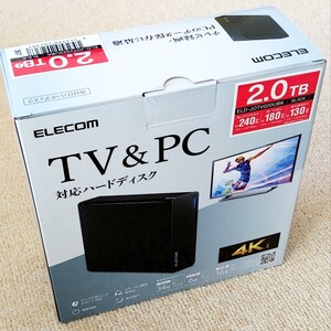 エレコム 外付けハードディスク 2TB(ブラック) ELD-JOTV020UBK 新品未開封