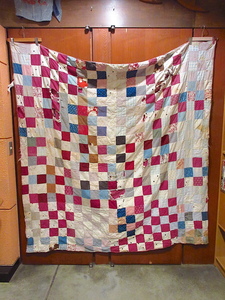  Vintage ~30's* Cara ko patchwork quilt fabric size 196cm×186cm*211112r8-fbr blanket cloth futon hand made 