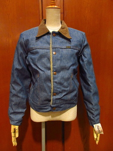  Vintage 70's*DEADSTOCK MAVERICK boys lining fake fur Denim lunch jacket size 18*211126r2-k-jk old clothes 