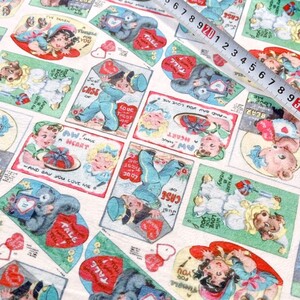 レトロ柄 ファーニット 155×50センチ 布 はぎれ ニット生地 レトロ