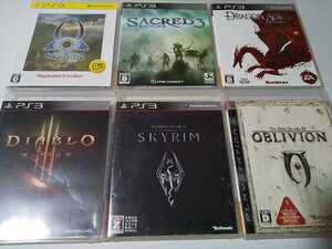PS3 RPG ソフト 6本セット ディアブロ スカイリム オブリビオン セイクリッド ドラゴンエイジ