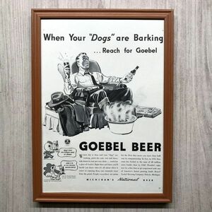 ◆即決◆1942年(昭和17年) GOEBEL BEER ゴーベル ビール ミシガン【B4-6036】アメリカ ビンテージ雑誌広告【B4額装品】当時物広告 ★同梱可