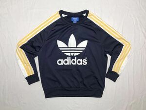 希少サイズ 美品 adidas × Rita Ora アディブレイク Cosmic Sweater 紺×白×黄色 スウェット ジャージ トレフォイル ネイビー リタオラ