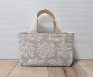 ミニトートバッグ(白)【ハンドメイド】