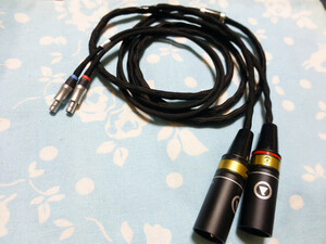 SENNHEISER HD800 HD820 Cascade ケーブル MOGAMI 2799 八芯 ブレイド 編み込み 200cm 長め XLR コネクタ 3ピン×2 ViaBlue (カスタム可)