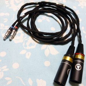 SENNHEISER HD800 HD820 Cascade ケーブル MOGAMI 2799 八芯 ブレイド 編み込み 200cm 長め XLR コネクタ 3ピン×2 ViaBlue (カスタム可)
