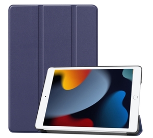 iPad9ブルーケ-ス☆軽量 薄型 三つ折スタンドケ-ス 高品質PUケース