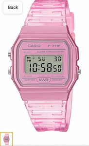 Casio Watch Casio Pop Digital Series, clear pink F91WS-4jh