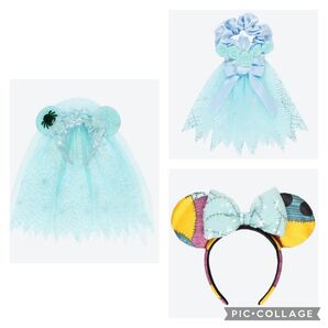 ディズニーハロウィン 花嫁カチューシャ、シュシュ、サリーカチューシャの3点セット 新品未使用品