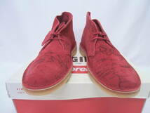 新品 Supreme × Clarks シュプリーム クラークス デザートブーツ Desert Map Suede Desert Boot 9 27㎝ RED_画像2