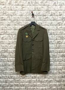 US Marine 海兵隊 USMC ミリタリー 米軍 正装 ドレスジャケット ナポレオン ジャケット ボタン 制服 ヴィンテージ 36 勲章メダル XS