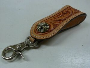  cow leather Carving ala Beth k carving belt loop key holder nme/ 10 character . metal Conti . attaching 