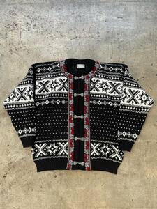  beautiful goods! rare size! black base!NORWAY fringe sweater Northern Europe noru way ska nji navi a nordic (S about )251