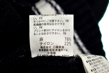 Y-2980★送料無料★美品★BURBERRY LONDON BLUE LABEL バーバリー★正規品 黒色 ロゴ刺繍 Vネック リネン ニット チルデン ベスト 38_画像7