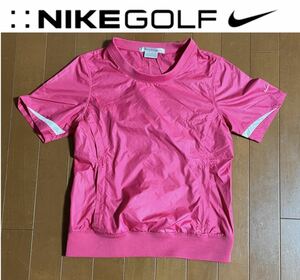 ★NIKE GOLF ナイキゴルフ★鮮やかなサーモンピンクカラーが素敵！レディースU首半袖プルオーバー/S